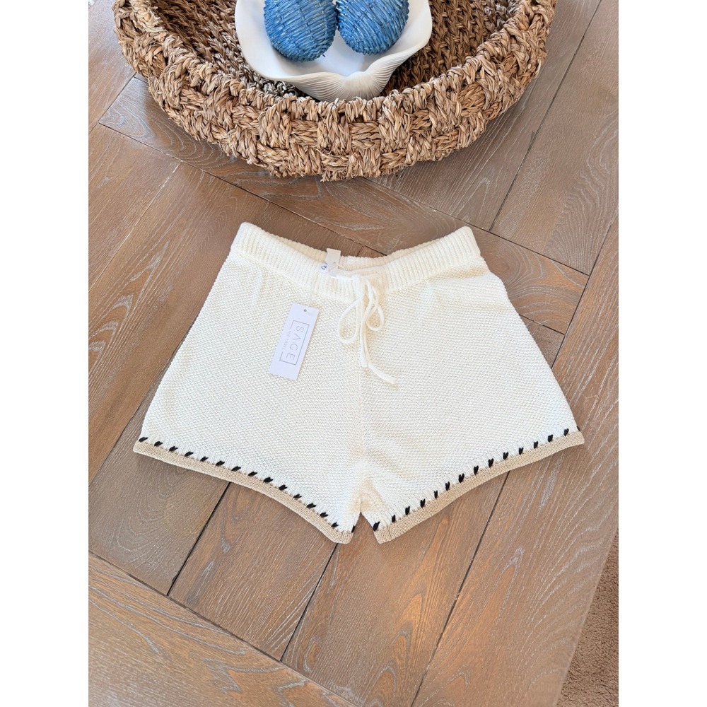 NWT Sadie & Sage Rhode Knit Shorts Women Cream Small
